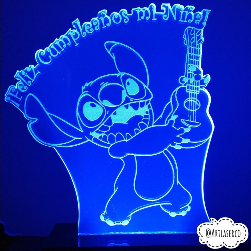 LAMPARA 3D PERSONALIZADA STITCH