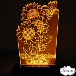 LAMPARA 3D GIRASOLES