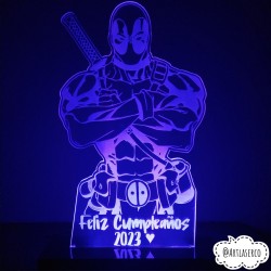 LAMPARA LED PERSONALIZADA DEADPOOL