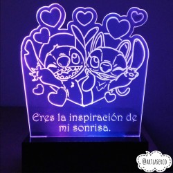 LAMPARA LED STITCH Y NOVIA